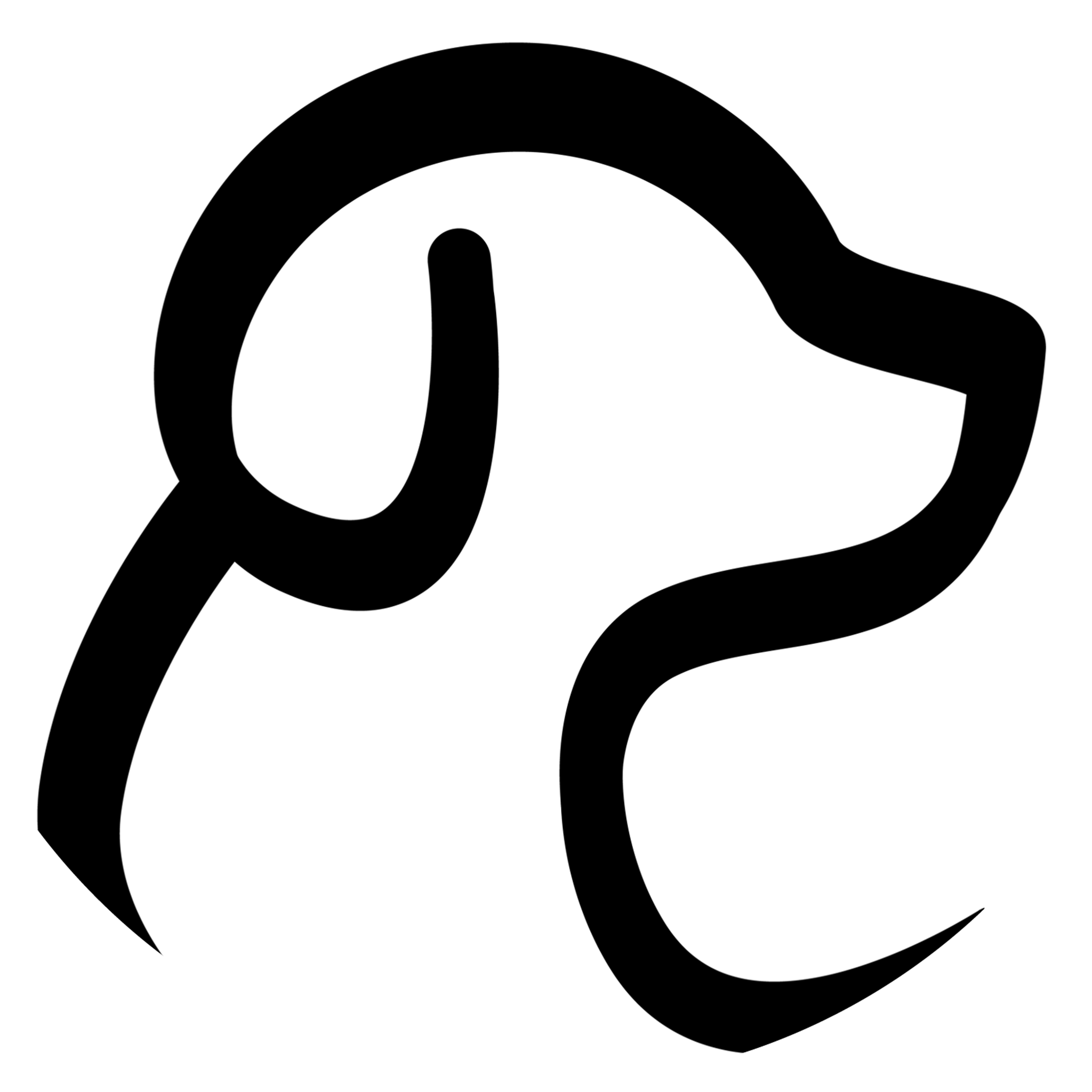 Qchu logosu — köpek silueti